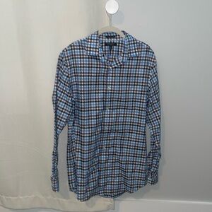 Banana Republic Men's Buttondown. Blue/Burgundy/White. Size: Medium